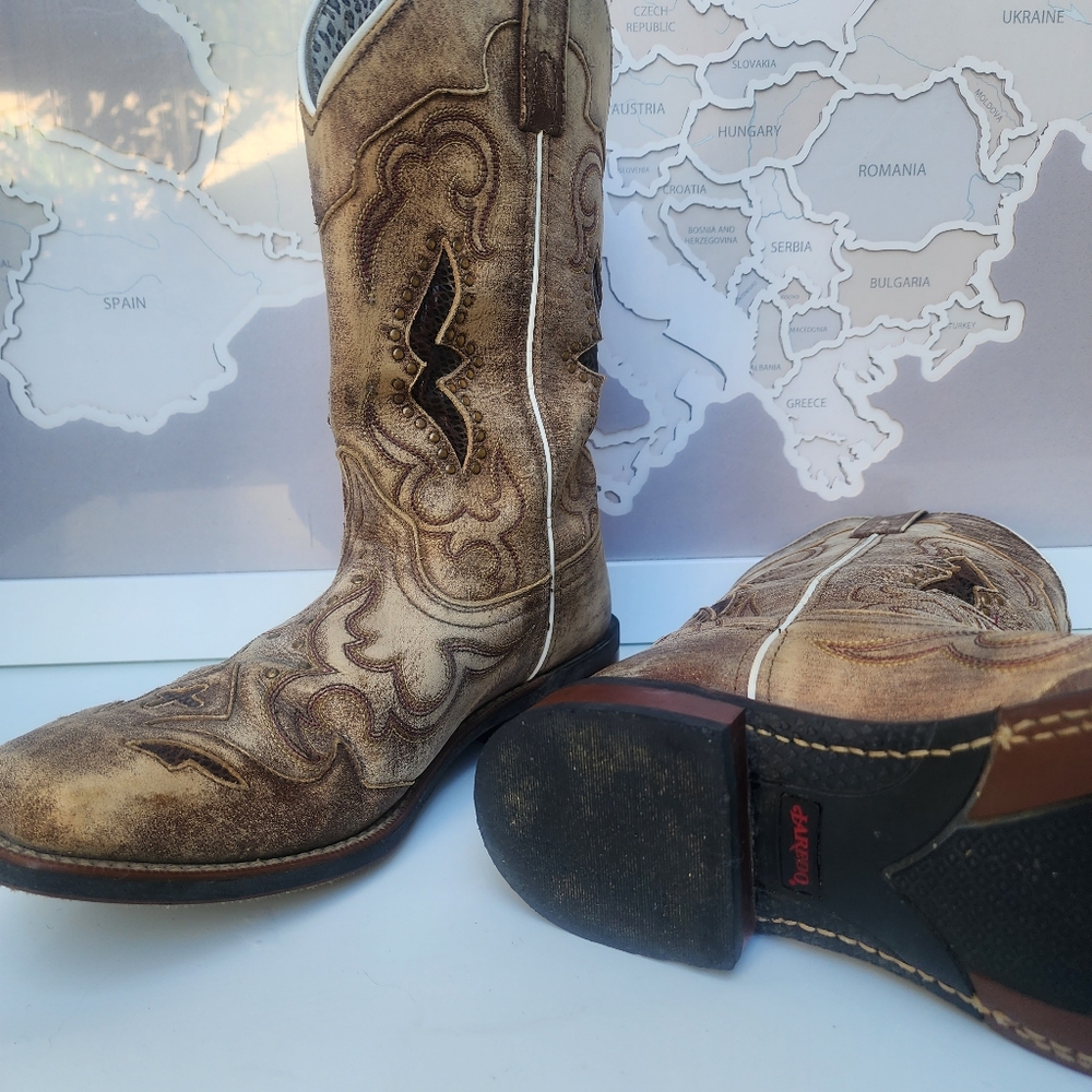 Laredo Spellbound Western Boots Goat Sanded Real Leather Size 9.5 - Picture 8 of 16